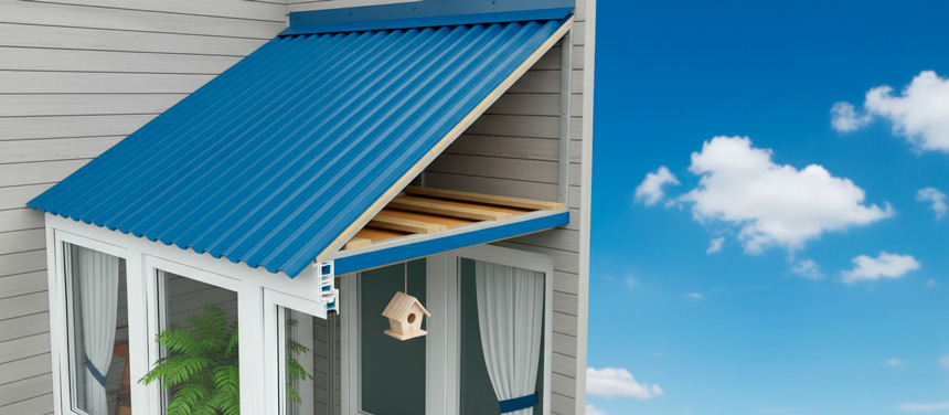 Остекление балкона с крышей